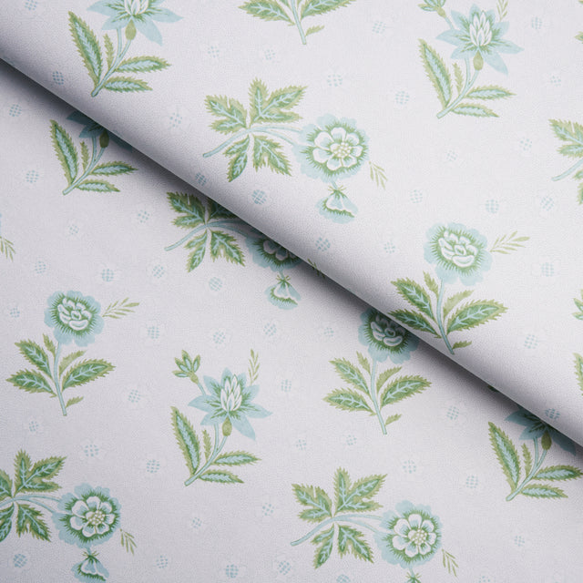 Colline Leaf & Aqua Small-Scale Floral Wallpaper by Schumacher – 5014221