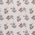 Colline Delft & Sepia small-scale floral wallpaper by Schumacher, inspired by historic French document print, shown in room and detail views.