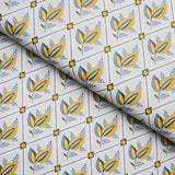Basile Trellis Yellow & Blue Wallpaper by Schumacher – 5014230