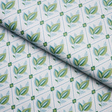Basile Trellis Leaf & Aqua by Schumacher Leafy Lattice Geometric Wallpaper – Schumacher 5014231