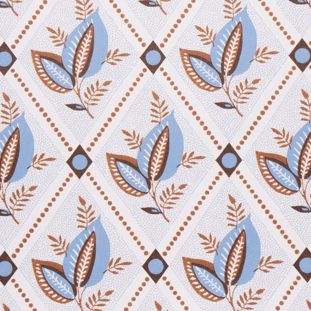 Basile Trellis Delft & Sepia by Schumacher Small-Scale Geometric Lattice Wallpaper – Schumacher 5014232