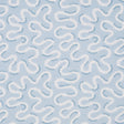 Zoelie wallpaper in Sky by Schumacher features a playful, modern vermicelli motif in light blue and white.
