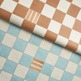Gambit Panel Teal & Earthy Brown by Backdrop Painterly Checkered Wallpaper – Schumacher 5014260