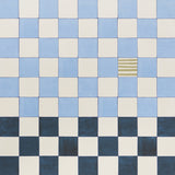 Gambit Panel Sky & Deep Navy by Schumacher Painterly Checkered Wallpaper Panel – Schumacher 5014261