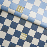 Gambit Panel Sky & Deep Navy by Schumacher Painterly Checkered Wallpaper Panel – Schumacher 5014261