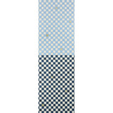 Gambit Panel wallpaper in Sky & Deep Navy by Schumacher, featuring a painterly checkered pattern in blue and navy tones.