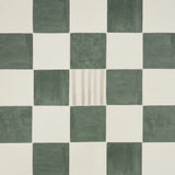 Gambit Panel Sage & Deep Green by Schumacher Painterly Checkered Wallpaper Panel – Schumacher 5014262