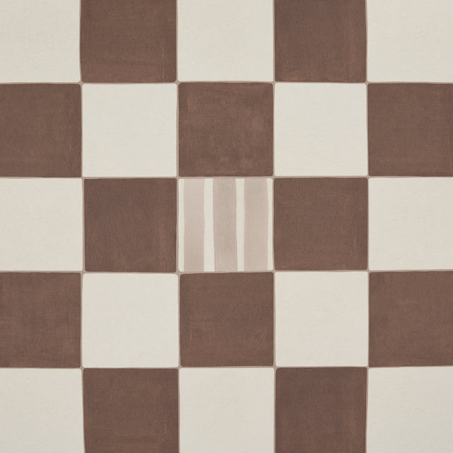 Gambit Panel Cocoa & Charcoal by Schumacher Painterly Checkered Wallpaper Panel – Schumacher 5014263