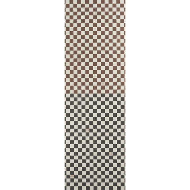 Gambit Panel wallpaper in Cocoa & Charcoal by Schumacher, featuring a small-scale checkered pattern with a painterly aesthetic.