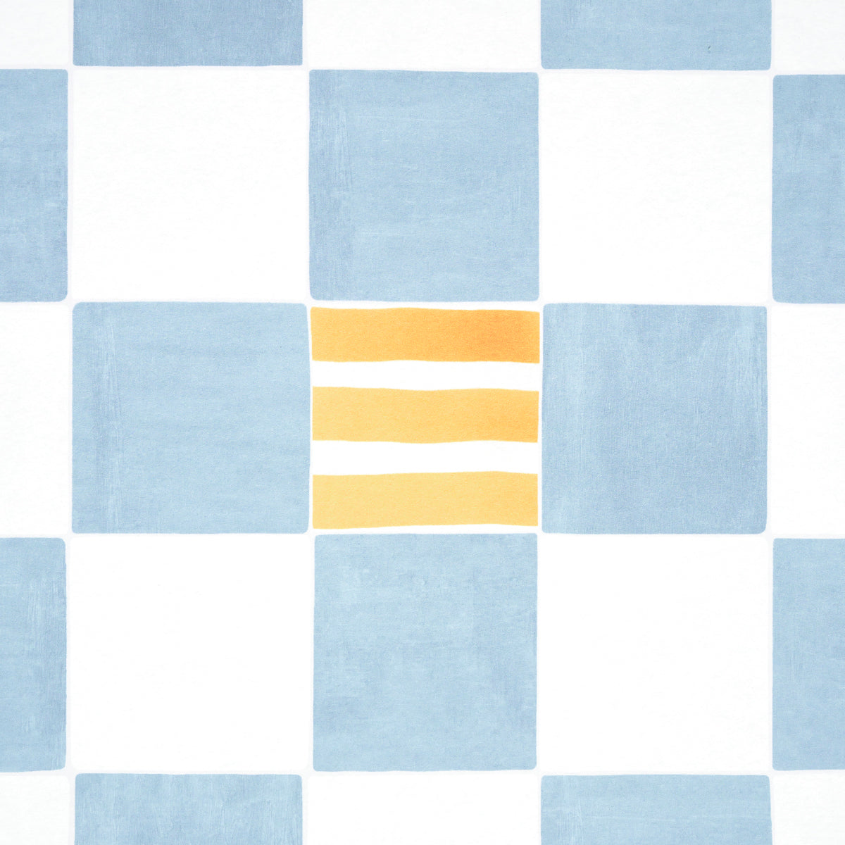 Gambit Panel Sand & Soft Blue by Schumacher Painterly Checkered Wallpaper Panel – 5014264