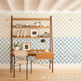 Gambit Panel Sand & Soft Blue by Schumacher Painterly Checkered Wallpaper Panel – 5014264