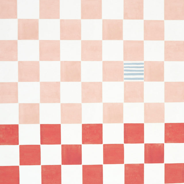 Gambit Panel Earthy Pink & Red by Schumacher Painterly Checkered Wallpaper – Schumacher 5014265