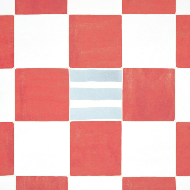 Gambit Panel Earthy Pink & Red by Schumacher Painterly Checkered Wallpaper – Schumacher 5014265