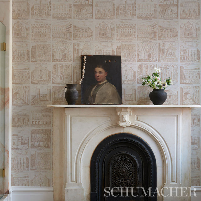 Architecturra Ivory by Johnson Hartig Wallpaper – Schumacher 5014271