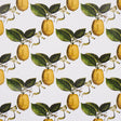 Le Citron Ivory wallpaper by Johnson Hartig for Schumacher, featuring a whimsical lemon and leafy lattice pattern.