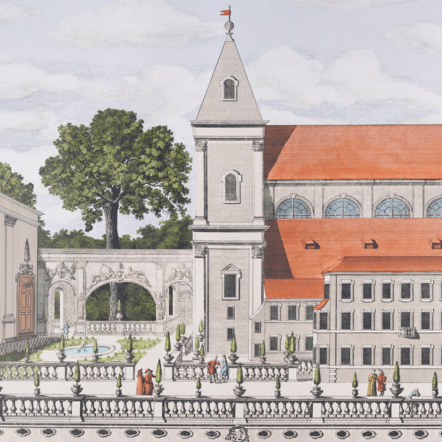 Piazza Firenze Panel Set Document by Schumacher Architectural Wallpaper – Schumacher 5014300