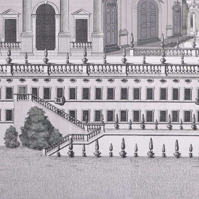 Piazza Firenze Panel Set Grisaille by Schumacher Architectural Panorama Wallpaper – 5014301
