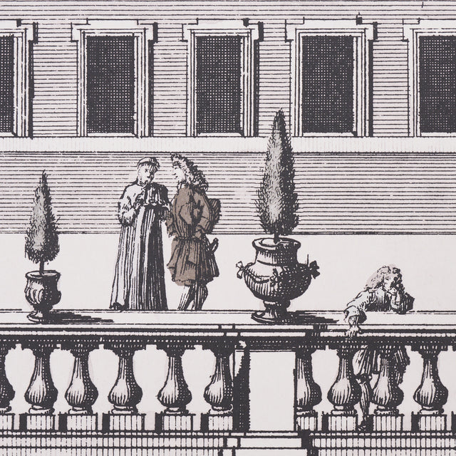 Piazza Firenze Panel Set Grisaille by Schumacher Architectural Panorama Wallpaper – 5014301