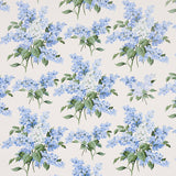 Proust's Lilacs blue floral wallpaper by Johnson Hartig for Schumacher, large-scale botanical pattern
