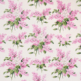 Proust's Lilacs pink floral wallpaper by Johnson Hartig for Schumacher, large-scale botanical pattern