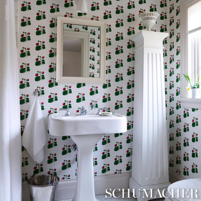 Strawberry Hill White Botanical Wallpaper by Schumacher – Johnson Hartig 5014320