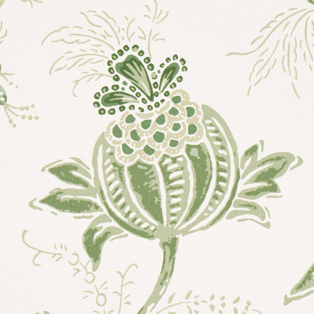 Chinoiserie Vine Leaf Green by Mark D. Sikes Botanical Wallpaper – Schumacher 5014351