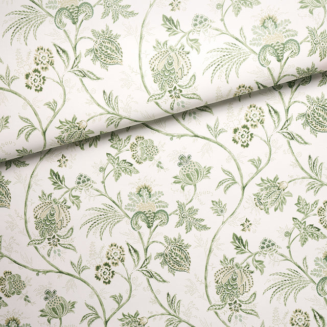 Chinoiserie Vine Leaf Green by Mark D. Sikes Botanical Wallpaper – Schumacher 5014351