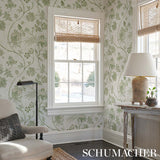 Chinoiserie Vine Leaf Green by Mark D. Sikes Botanical Wallpaper – Schumacher 5014351