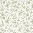 Chinoiserie Vine wallpaper in Leaf Green by Mark D. Sikes for Schumacher, featuring an exotic floral vine pattern in green on white.
