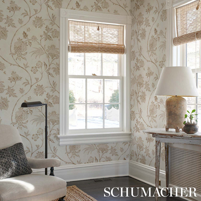 Chinoiserie Vine Neutral by Mark D. Sikes Elegant Floral Wallpaper – Schumacher 5014352