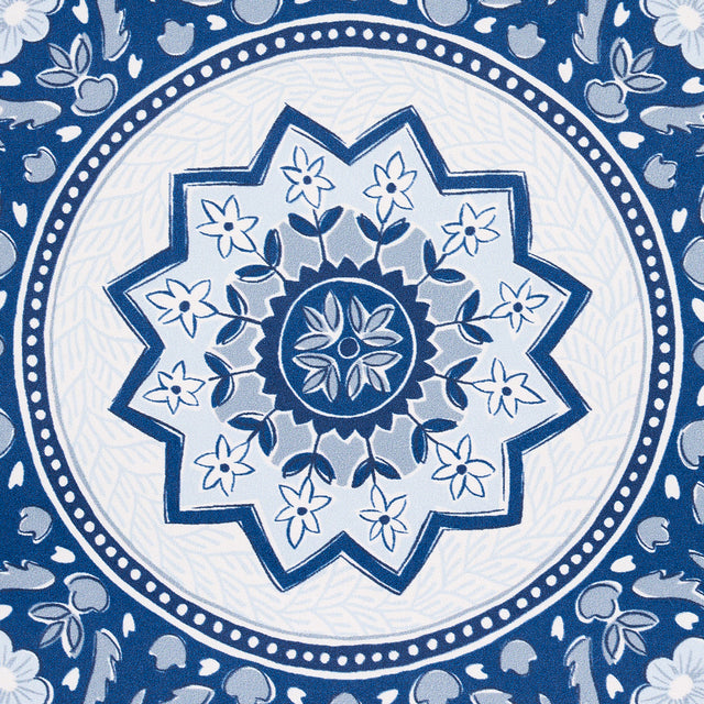 Montecito Medallion Indigo by Mark D. Sikes Large-Scale Medallion Wallpaper – Schumacher 5014360