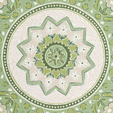 Montecito Medallion Leaf Green by Mark D. Sikes Large-Scale Medallion Wallpaper – Schumacher 5014361