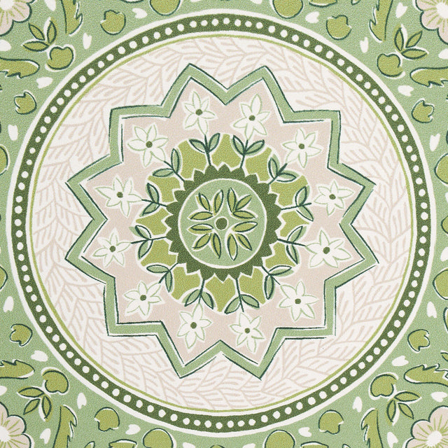 Montecito Medallion Leaf Green by Mark D. Sikes Large-Scale Medallion Wallpaper – Schumacher 5014361