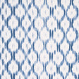 Santa Monica Indigo by Mark D. Sikes for Schumacher - blue and white ikat-inspired wallpaper in a bedroom setting