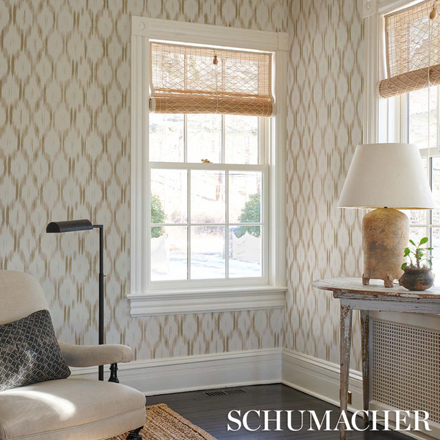 Santa Monica Neutral Ikat Wallpaper by Mark D. Sikes – Schumacher 5014371