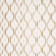 Santa Monica wallpaper in neutral by Mark D. Sikes for Schumacher, featuring an ikat-inspired geometric pattern in a living room setting.