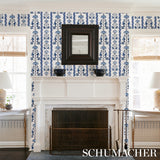Delft Waves Blue by Marie-Anne Oudejans Floral Stripe Wallpaper – Schumacher 5014380
