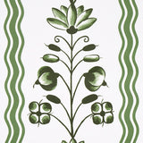 Delft Waves Green by Schumacher Hand-Painted Floral Stripe Wallpaper – Marie-Anne Oudejans 5014381