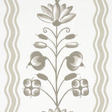 Delft Waves Neutral by Schumacher Hand-Painted Floral Stripe Wallpaper – Marie-Anne Oudejans 5014382