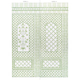 Bamboo Trellis Panel A Green by Marie-Anne Oudejans Schumacher Wallpaper Panel – Schumacher 5014390