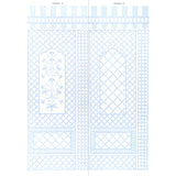 Bamboo Trellis Panel A Blue by Marie-Anne Oudejans Lattice Scenic Wallpaper Panel – Schumacher 5014391
