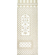 Bamboo Trellis Panel A wallpaper in neutral by Marie-Anne Oudejans for Schumacher, featuring a chic lattice and floral design.