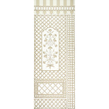Bamboo Trellis Panel A wallpaper in neutral by Marie-Anne Oudejans for Schumacher, featuring a chic lattice and floral design.