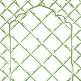 Bamboo Trellis Panel B Green by Marie-Anne Oudejans Lattice Wallpaper Panel – Schumacher 5014400