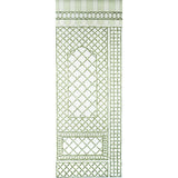 Bamboo Trellis Panel B in green by Marie-Anne Oudejans for Schumacher, a chic lattice wallpaper panel with bamboo trellis design.