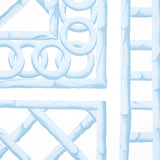 Bamboo Trellis Panel B Blue by Marie-Anne Oudejans Chic Lattice Wallpaper Panel – Schumacher 5014401