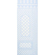 Bamboo Trellis Panel B in blue by Marie-Anne Oudejans for Schumacher. Chic lattice wallpaper panel inspired by Jaipur decorative painting.