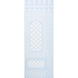Bamboo Trellis Panel B in blue by Marie-Anne Oudejans for Schumacher. Chic lattice wallpaper panel inspired by Jaipur decorative painting.