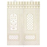 Bamboo Trellis Panel B Neutral by Marie-Anne Oudejans Lattice Wallpaper – Schumacher 5014402