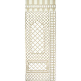 Bamboo Trellis Panel B wallpaper in neutral by Marie-Anne Oudejans for Schumacher, featuring a chic lattice design inspired by Jaipur decorative painting.
